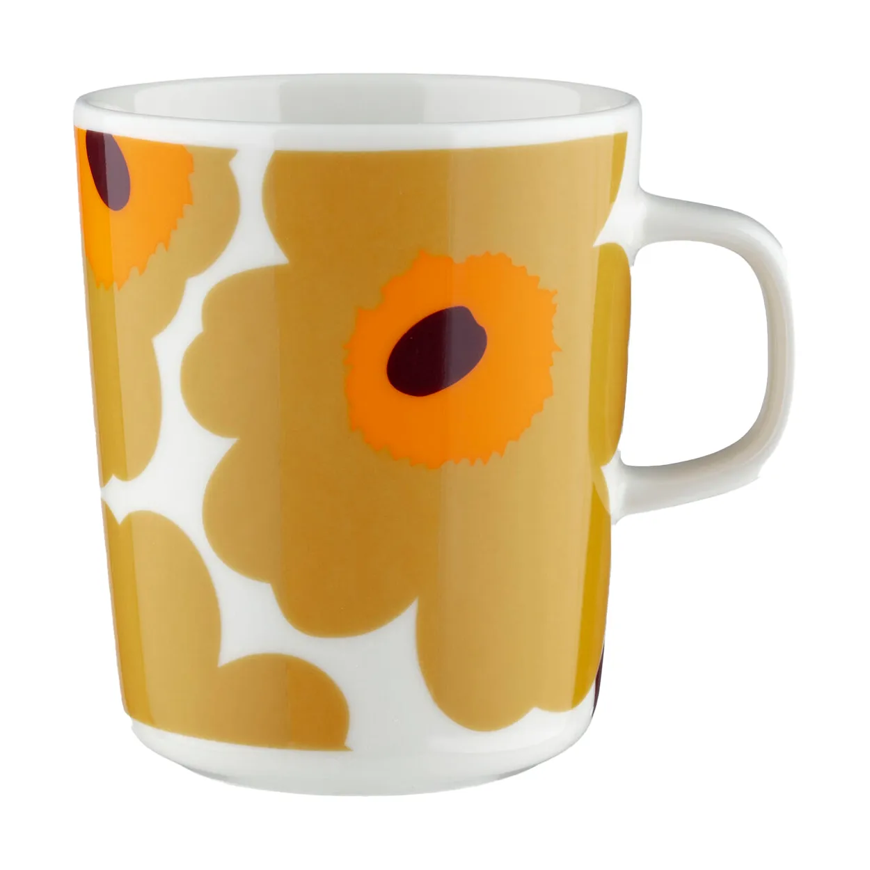 Marimekko Unikko muki 25 cl Whitecaramelwarm orange