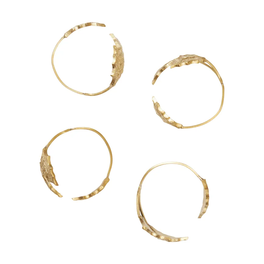 Ferm Living Holly leaf servettirengas Ø5,3 cm 4-pack Messinki