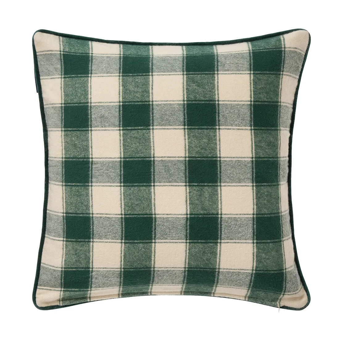 Lexington Wrapped ruudullinen eko flanellityynyliina 50x50 cm Vaalean beigevihreä