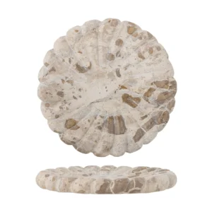Bloomingville Marlie tarjotin marmori Ø22,5 cm Luonnollinen