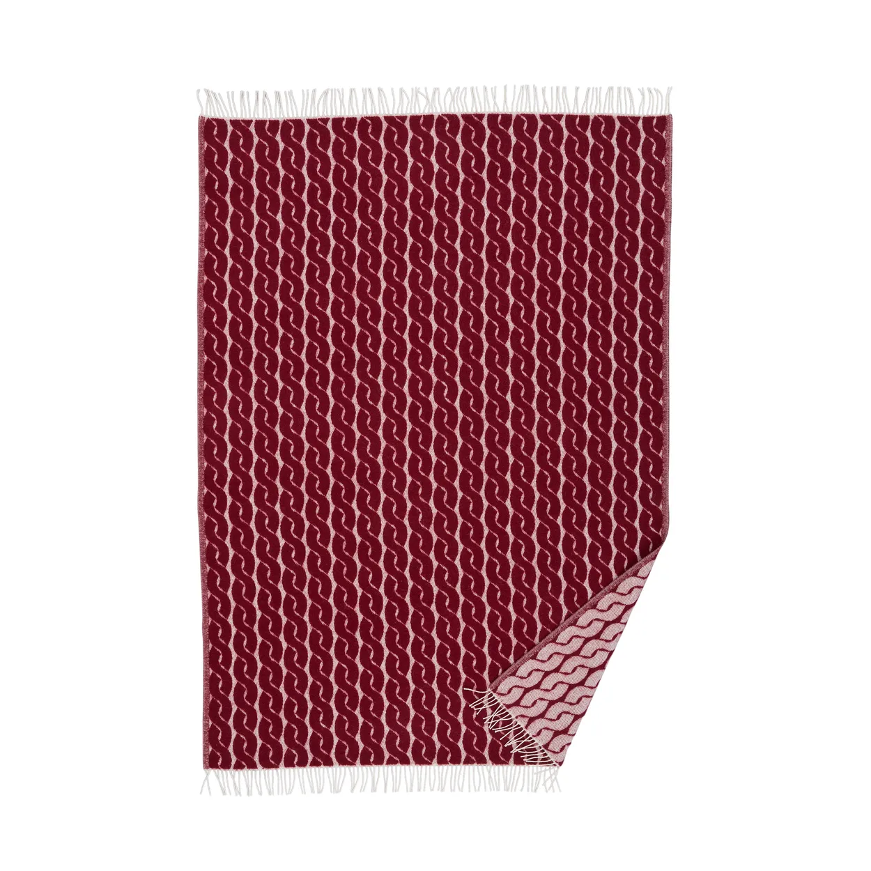 Klippan Yllefabrik Knit villahuopa 130x200 cm Burgundy