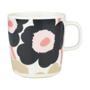 Marimekko Unikko muki 40 cl Off whitecharcoalpink