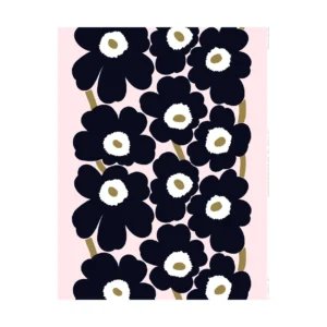 Marimekko Unikko kangas Pinkcharcoallight brown