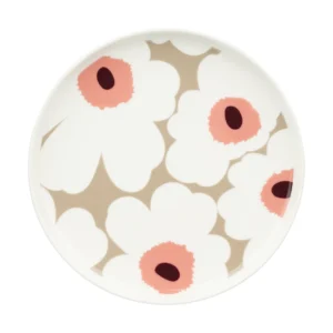 Marimekko Unikko lautanen Ø 20 cm Whiteclaypowderdark wine