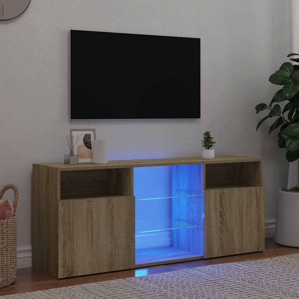 vidaXL TV-taso LED-valoilla Sonoma-tammi 120x30x50 cm