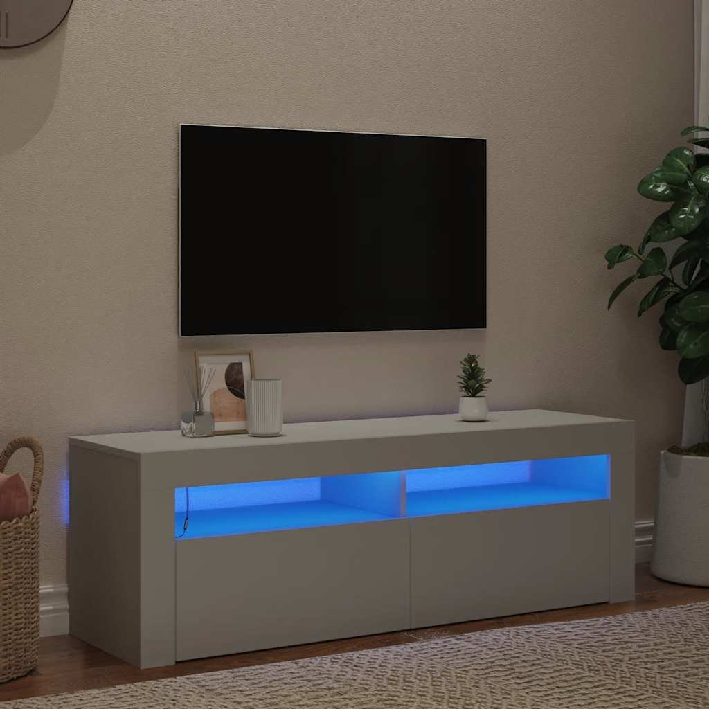 vidaXL TV-taso LED-valoilla valkoinen 120x35x40 cm