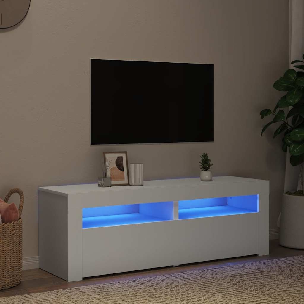 vidaXL TV-taso LED-valoilla valkoinen 120x35x40 cm