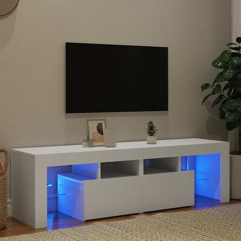 vidaXL TV-taso LED-valoilla valkoinen 140x36,5x40 cm