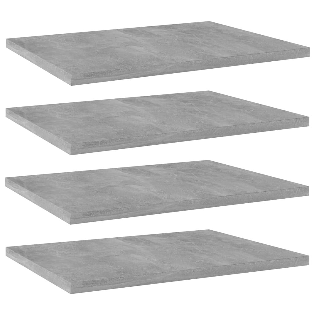 vidaXL Kirjahyllytasot 4 kpl betoninharmaa 40x30x1,5 cm tekninen puu