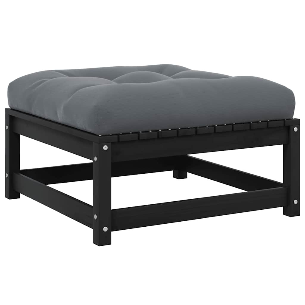 vidaXL Ulkorahi tyynyllä musta mänty