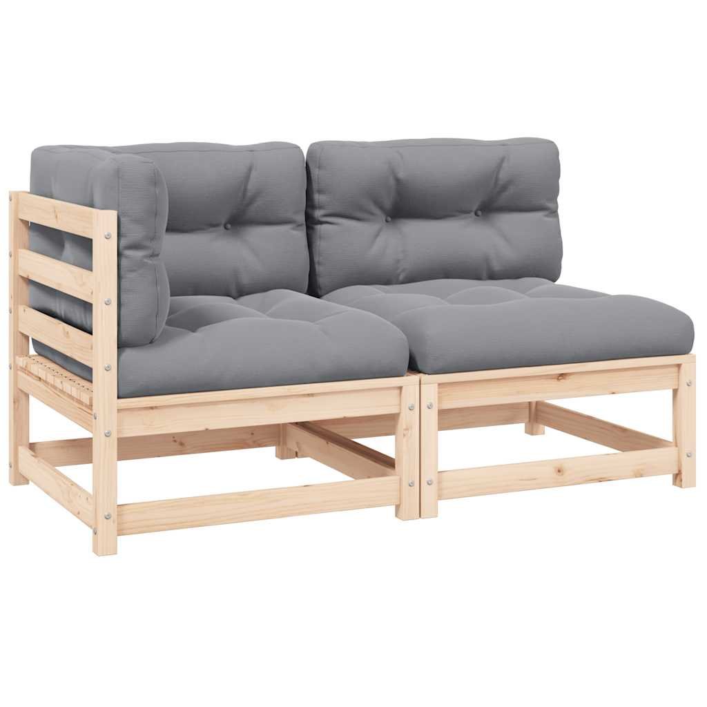 vidaXL 2-osainen Puutarhasohvasarja tyynyillä täysi mänty