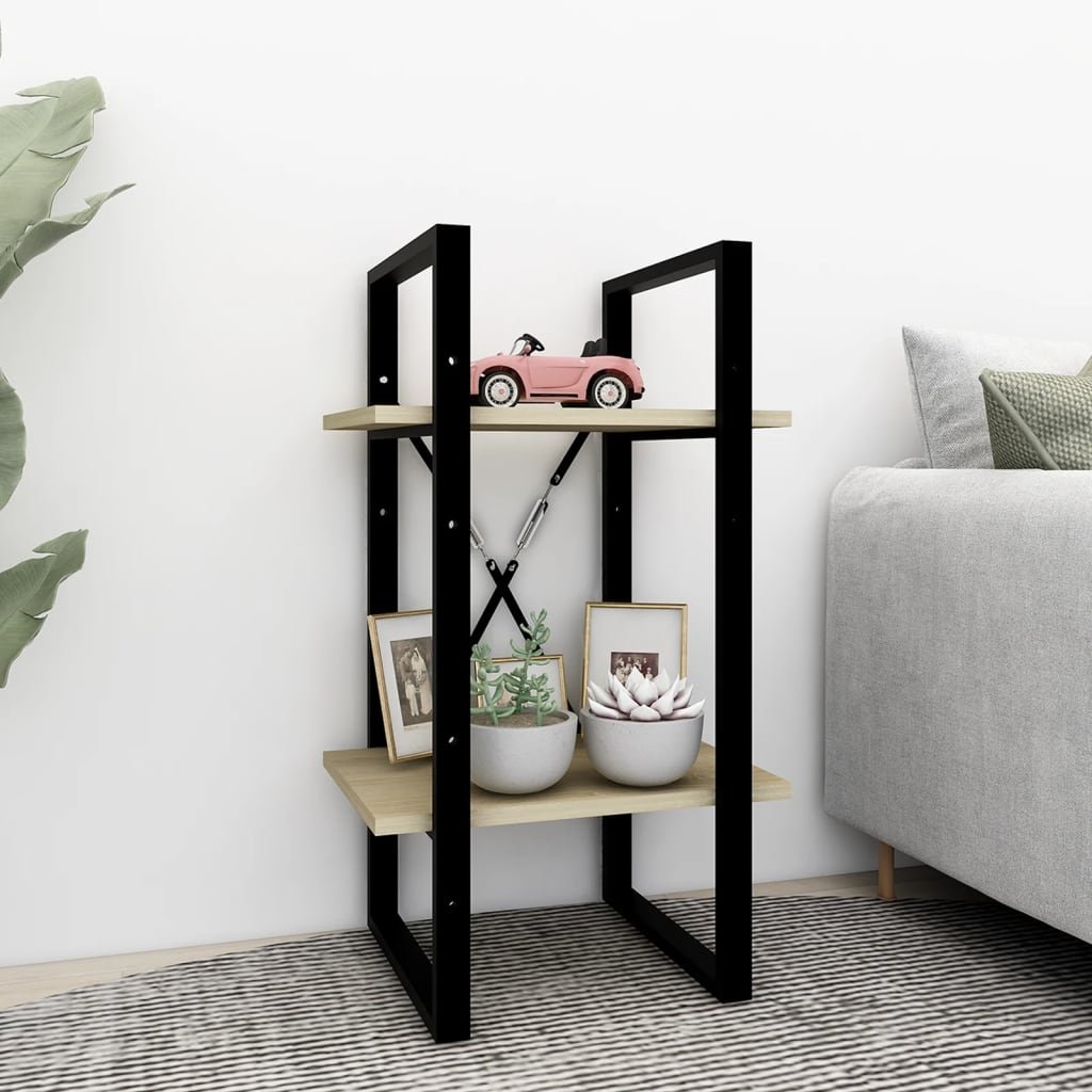 vidaXL 2-tasoinen kirjahylly Sonoma-tammi 40x30x70 cm tekninen puu