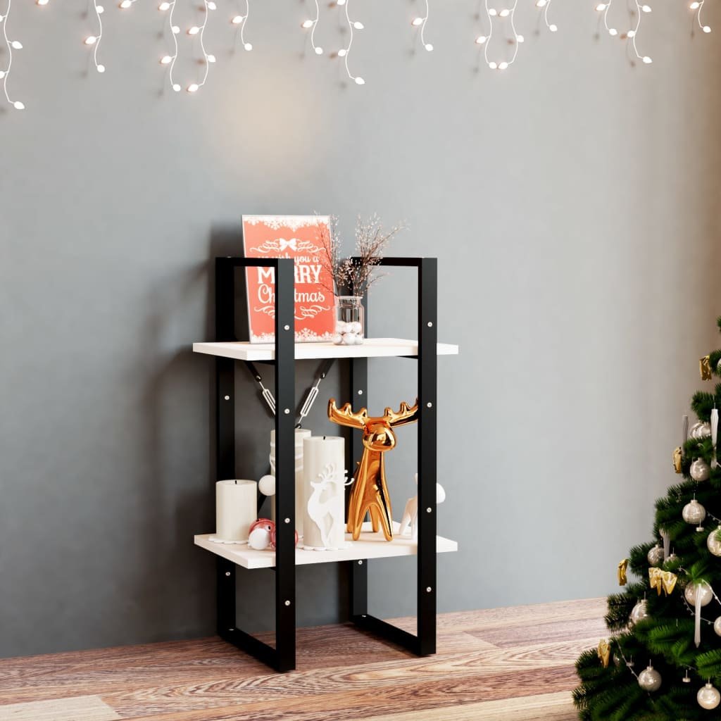 vidaXL 2-tasoinen kirjahylly valkoinen 40x30x70 cm täysi mänty