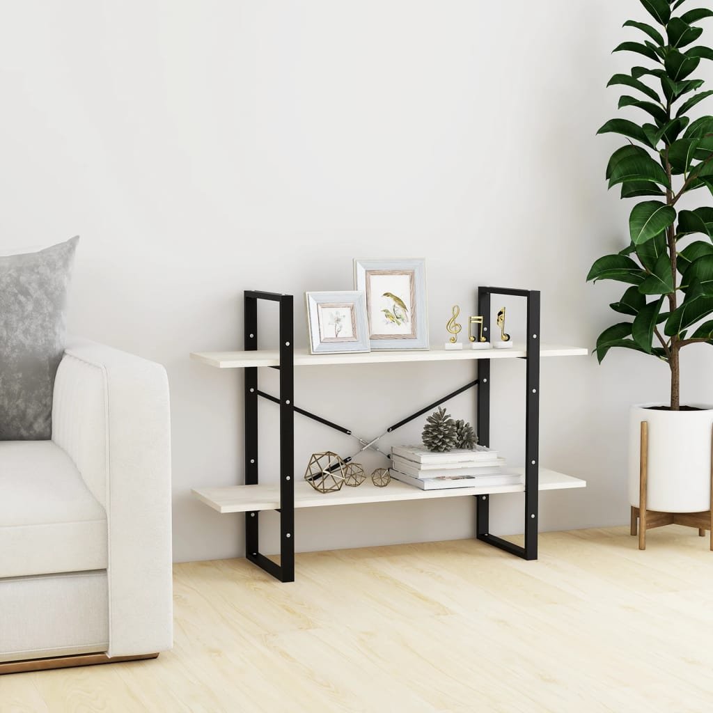 vidaXL 2-tasoinen kirjahylly valkoinen 100x30x70 cm täysi mänty