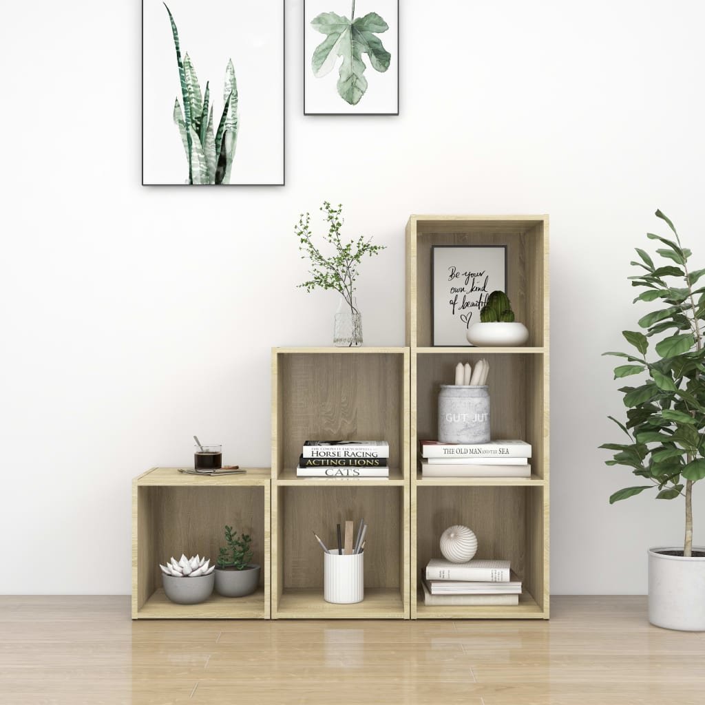 vidaXL 3-osainen TV-kaappisarja Sonoma-tammi tekninen puu