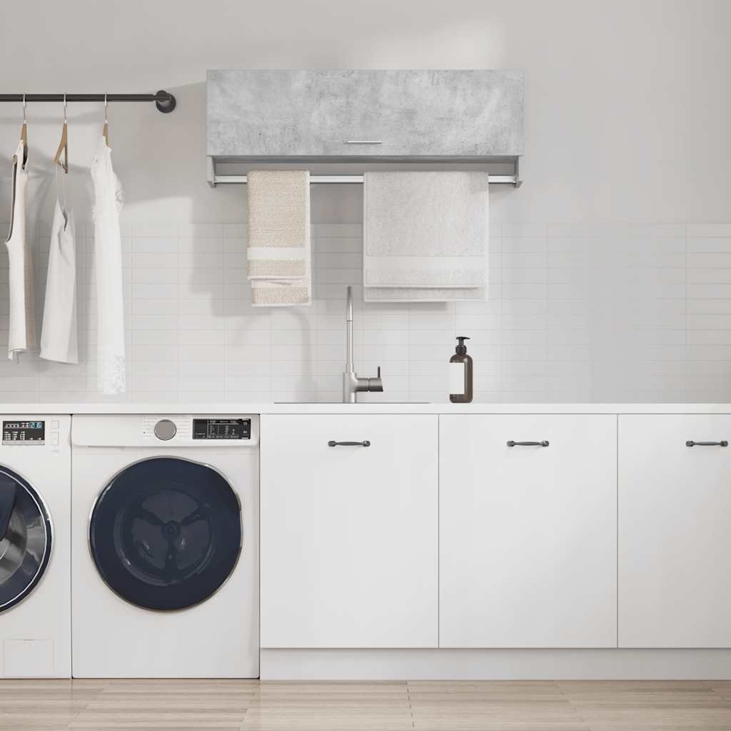 vidaXL Vaatekaappi betoninharmaa 100x32,5x35 cm tekninen puu