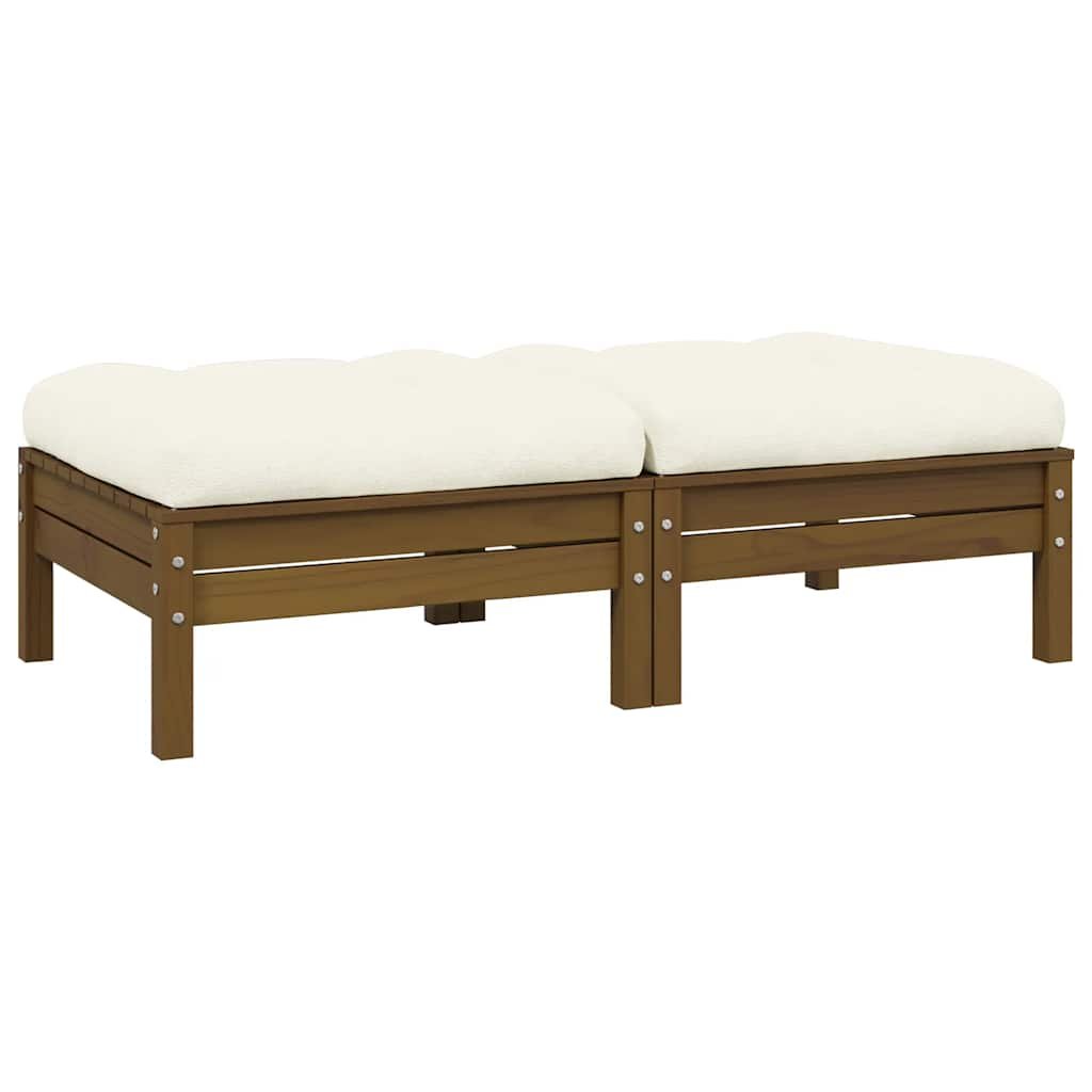 vidaXL 2-istuttava Puutarhasohva kermanväriset tyynyt täysi mänty