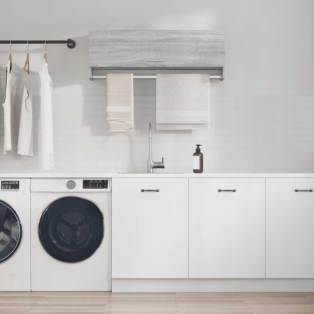 vidaXL Vaatekaappi harmaa Sonoma 100x32,5x35 cm tekninen puu