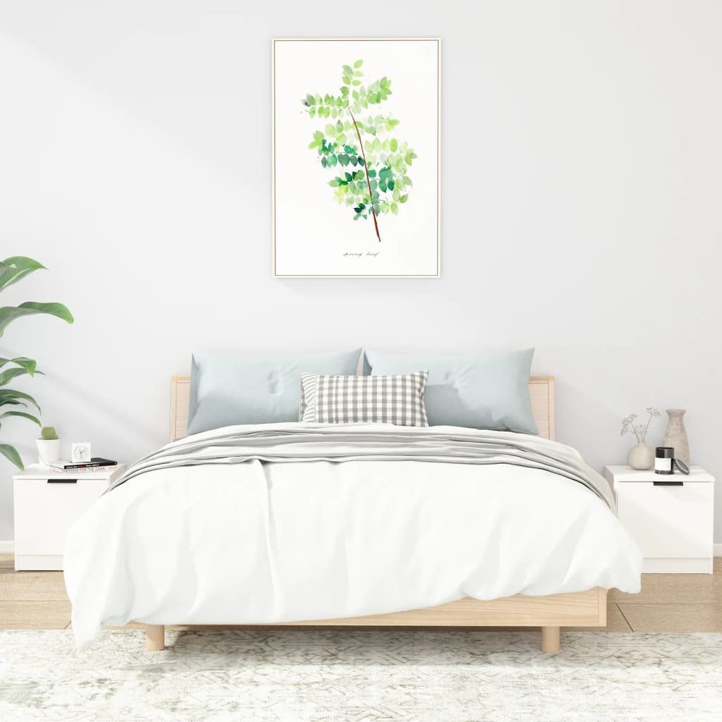 vidaXL Yöpöydät 2 kpl valkoinen 40x39x40 cm