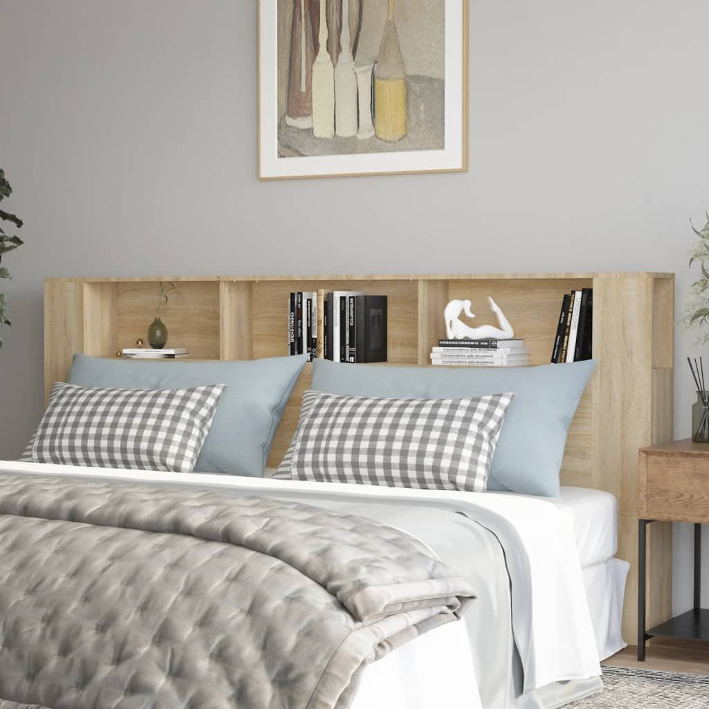 vidaXL Sängynpääty säilytystilalla Sonoma-tammi 220x18,5x104,5 cm