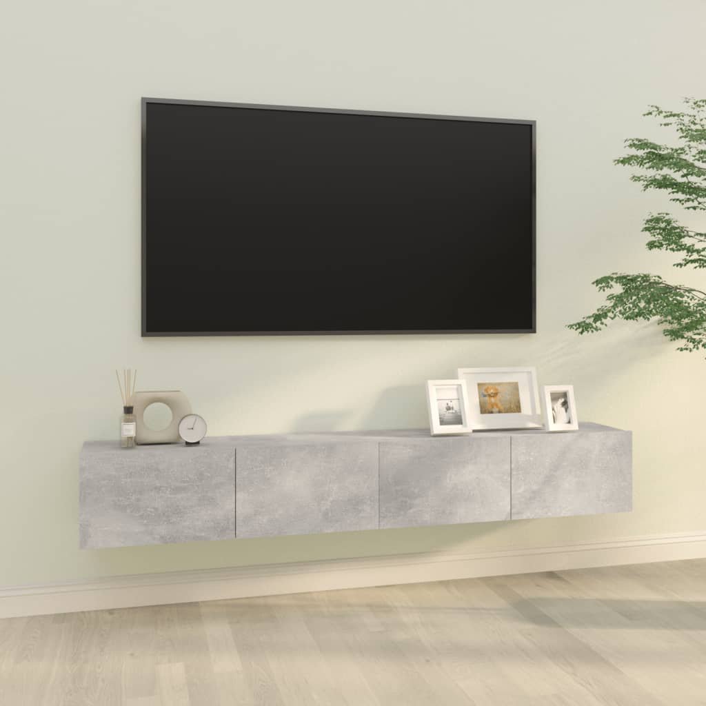 vidaXL TV-seinäkaapit 2 kpl betoninharmaa 100x30x30 cm tekninen puu