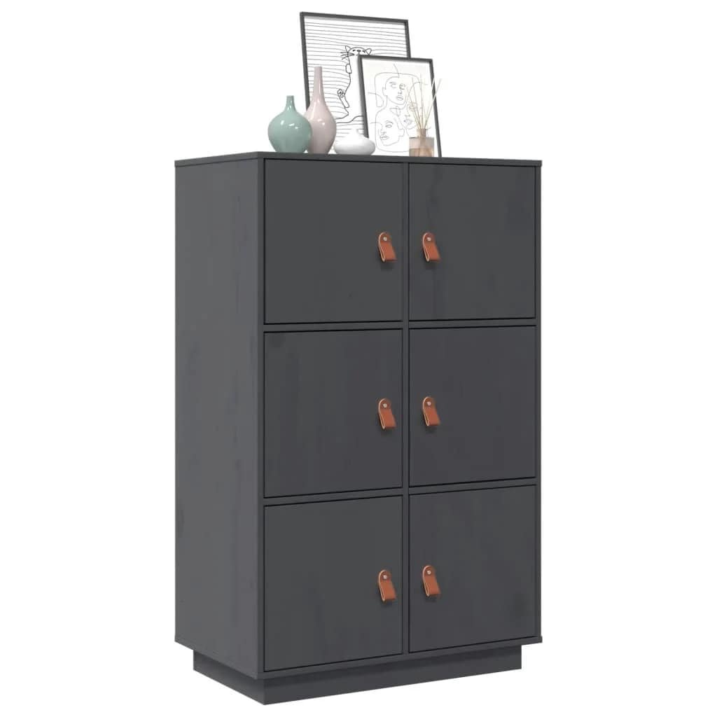 vidaXL Kaappi harmaa 67x40x108,5 cm täysi mänty