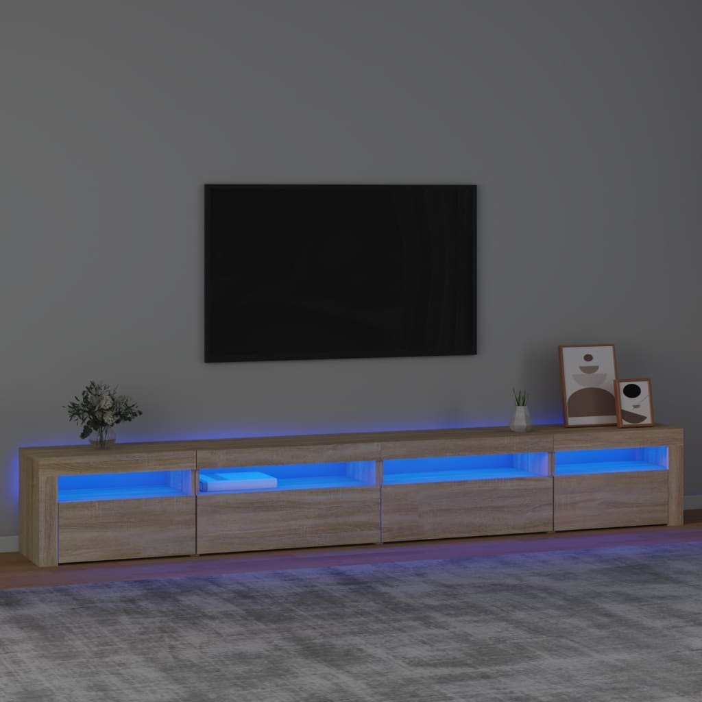 vidaXL TV-taso LED-valoilla Sonoma-tammi 270x35x40 cm