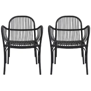 House Doctor Brea rottinki tuoli 2-pack Musta