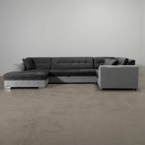 Rineta 4-istuttava U-sohva divaanilla harmaa