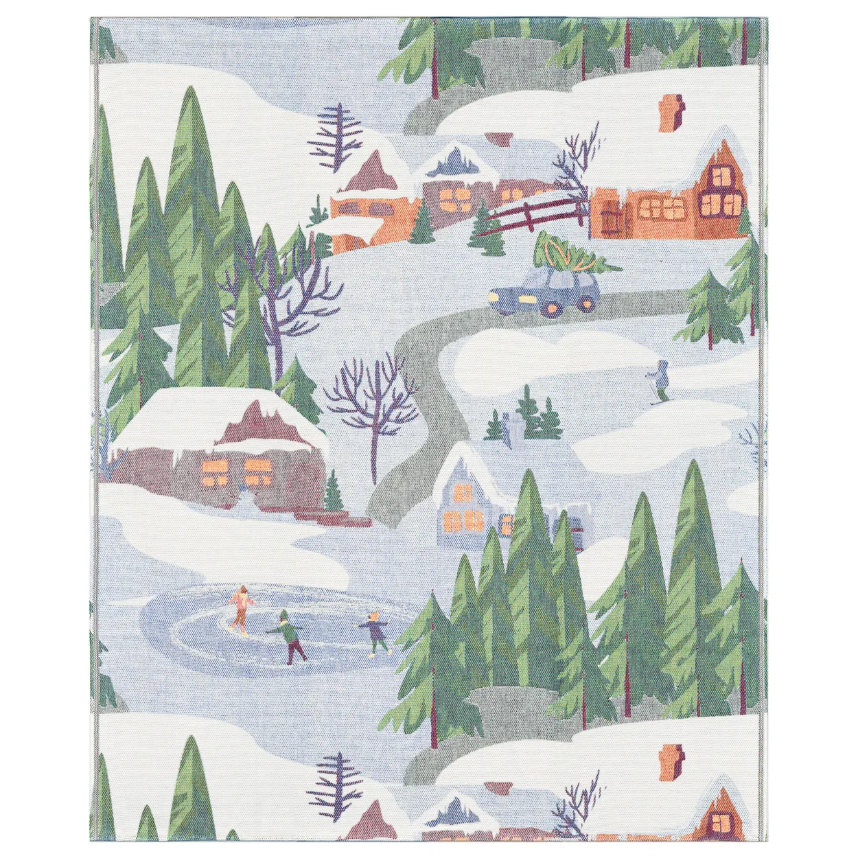 Ekelund Linneväveri Vinterliv viltti 140x170 cm Multi