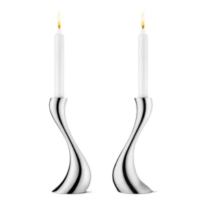 Georg Jensen Cobra kynttilänjalka 2 kpl keskikokoinen, 20 cm