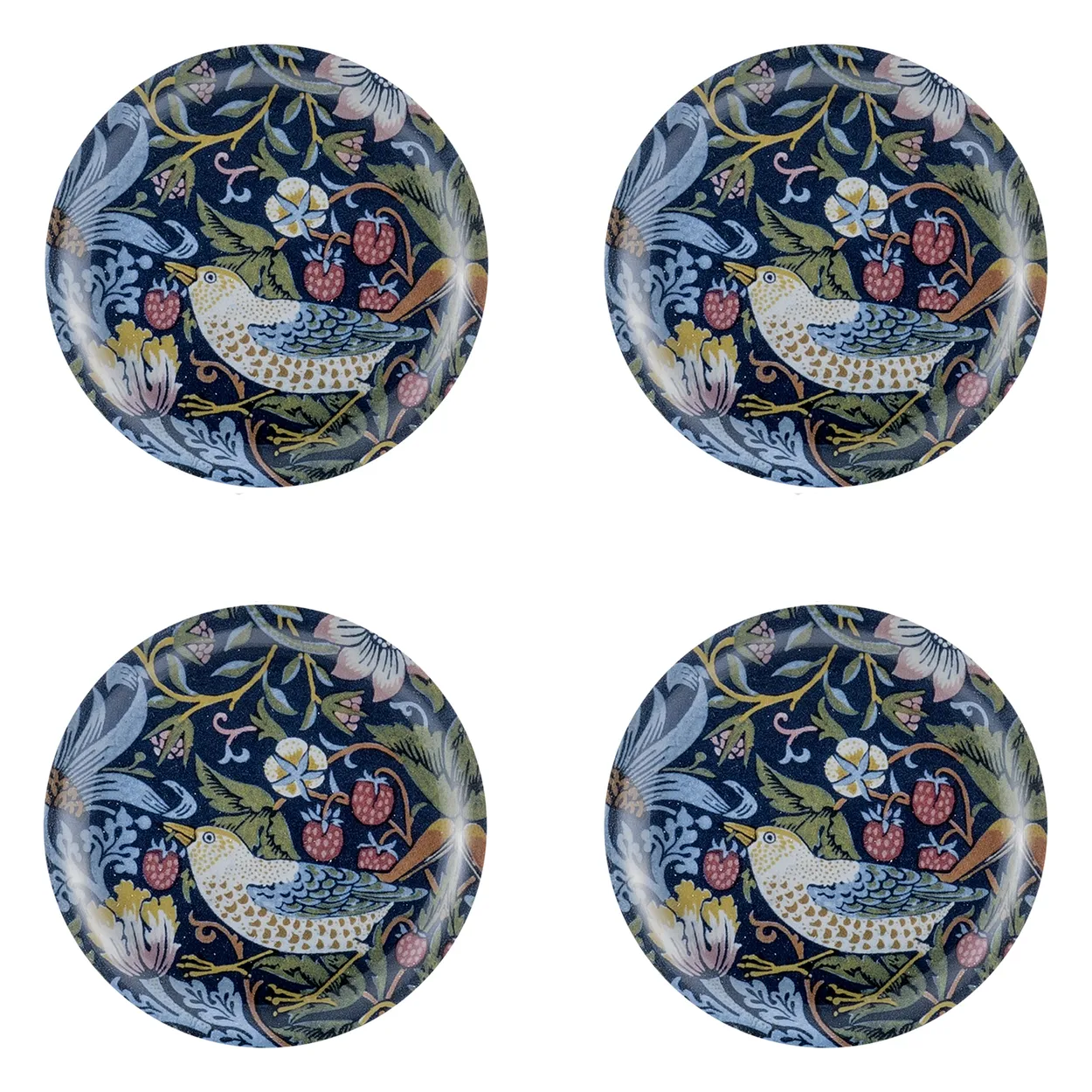 Åry Home Strawberry Thief lasinalunen 4-pakkaus Ø 11 cm