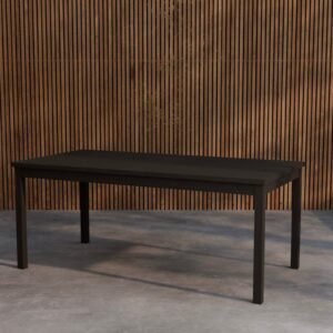 Kenya suorakulmainen ruokapöytä 180 cm ulkokäyttöön - Musta