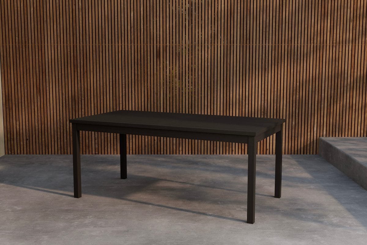 Kenya suorakulmainen ruokapöytä 180 cm ulkokäyttöön - Musta