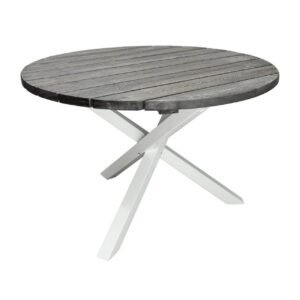 Ulkopöytä Scottsdale Round - Shabby Chic Harmaa ja valkoiset jalat