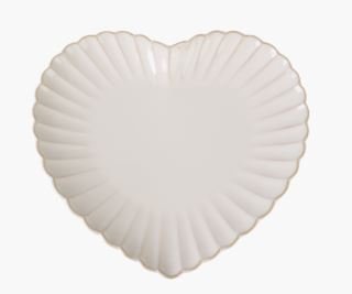 Rose sydämen lautanen valkoinen