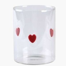 Heart juomalasi punainen