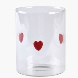 Heart juomalasi punainen