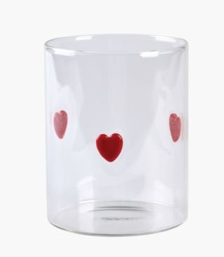 Heart juomalasi punainen