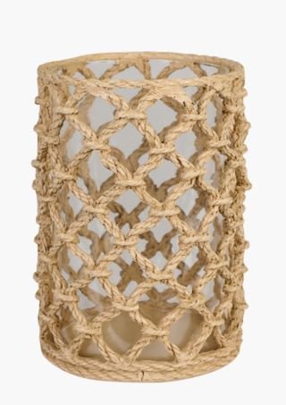 Rope kynttilälyhty beige