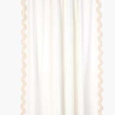 Scallop edge verho luonnonvalkoinen