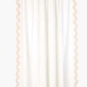 Scallop edge verho luonnonvalkoinen