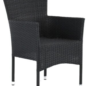 Asta puutarhatuoli musta polyrottinki/teräs