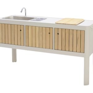 Ulkokeittiö Portals 174 cm - Valkoinen/Puu