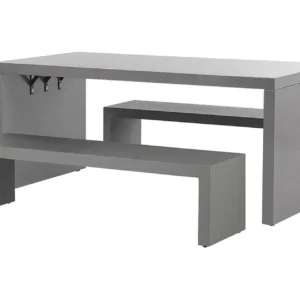 Puutarhakalustesetti Pöytä + 2 penkkiä TARANTO - Harmaa