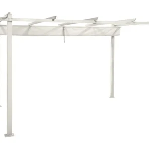 Porto suuri pergola 4x3 m alumiinia, katto - Valkoinen