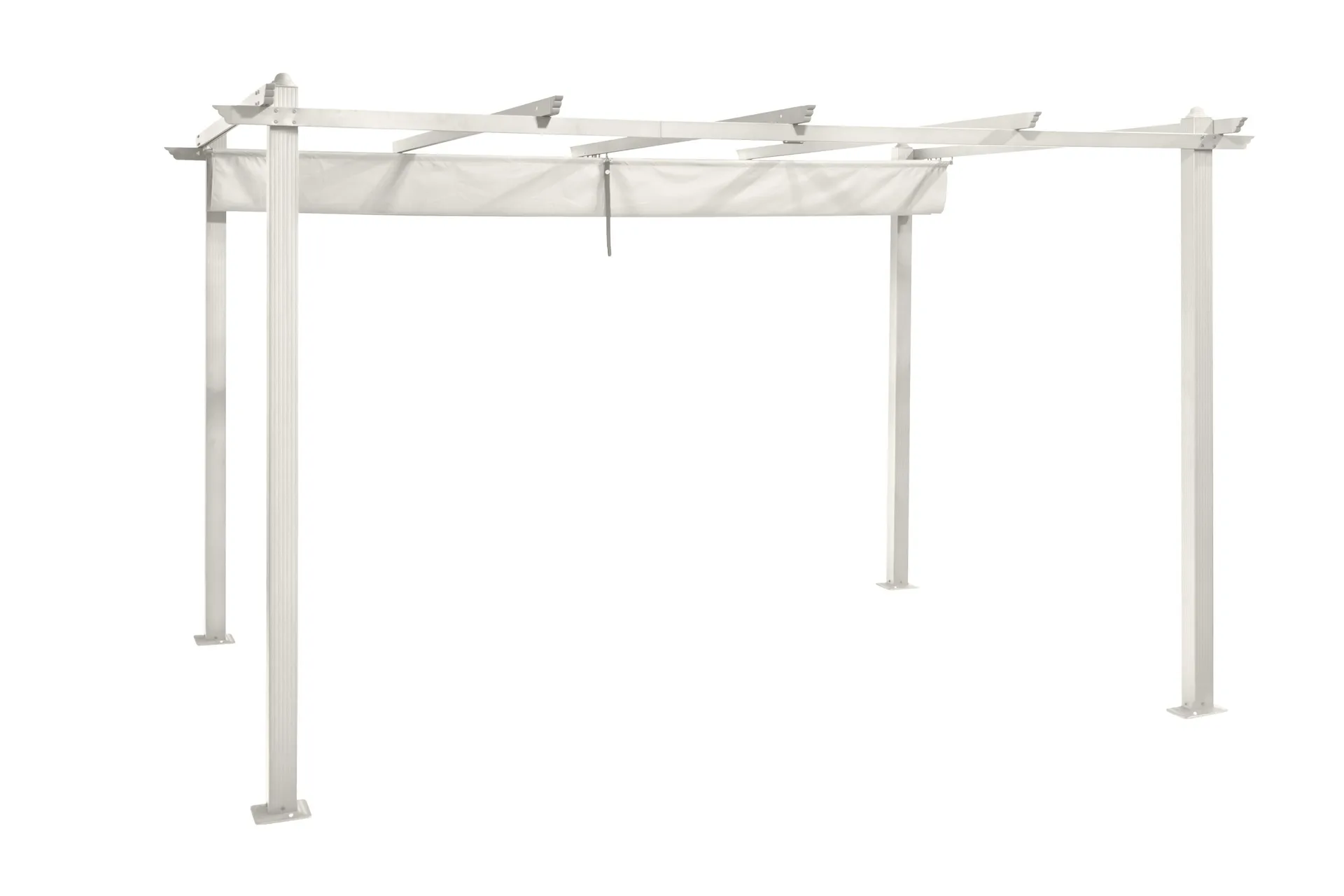 Porto suuri pergola 4x3 m alumiinia, katto - Valkoinen