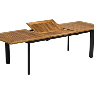 Pöytä Hillerstorp Nydala Jatkettava 96x200-280 cm - Tiikki/Musta