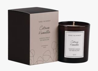 Citrus Vanilla tuoksukynttilä beige