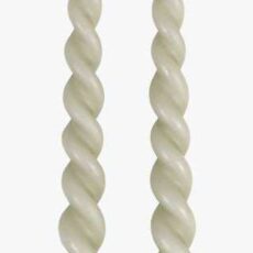 Twisted 2pk kruunukynttilä vaaleanvihreä